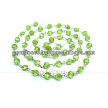 Wholesale Sterling Silver Peridot Gemstone Beaded Chains, Wholesale Gemstone Jewelry Manufacturer